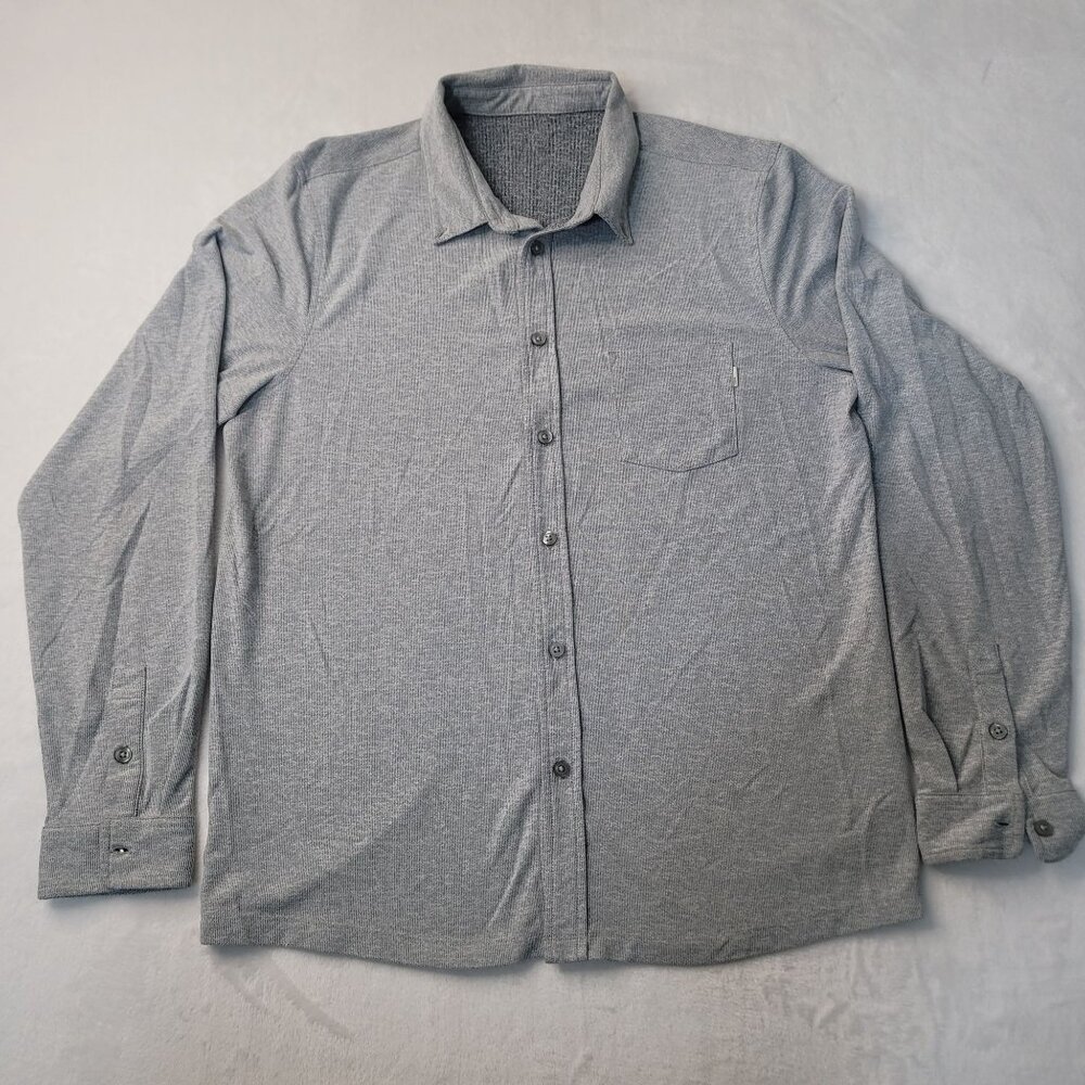 Vuori Ace Men's Gray Long Sleeve Button-Down Shirts Size L